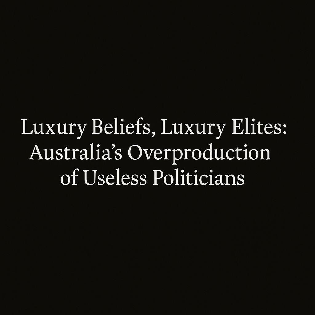 Luxury Beliefs, Luxury Elites: Australia’s Overproduction of Useless Politicians