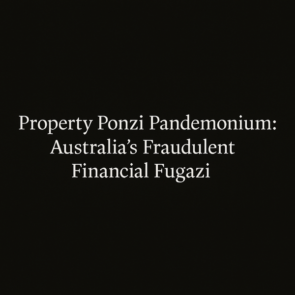 Property Ponzi Pandemonium: Australia’s Fraudulent Financial Fugazi